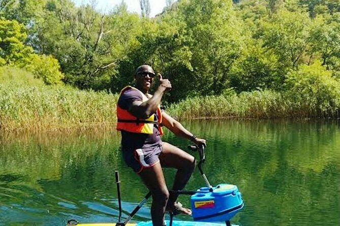 1 st Waterbike Safari in the World - Swim Stops and the Zip Wire Surprise Overhead