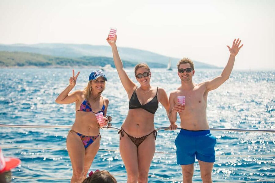 From Split: Catamaran Cruise to Golden Horn & Brač island. - Setting Off From Split: Docked, Looped, and Built for Sun