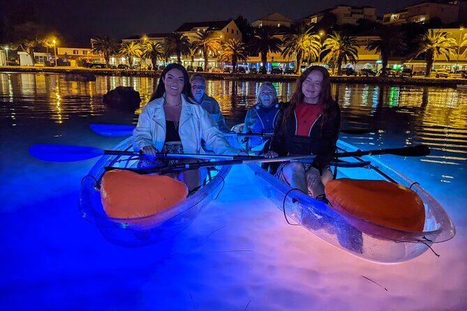 Transparent Kayak Glow Tour in Split - Stop 2 at Stobrec Beach: Getting Comfortable in the Dark