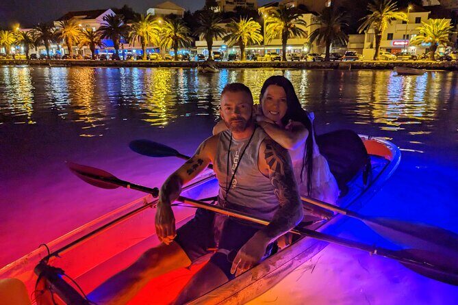 Transparent Kayak Glow Tour in Split - Stop 3 on the Žrnovnica River: Glow Patterns on the Riverbed